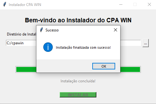 Sucesso Instalação